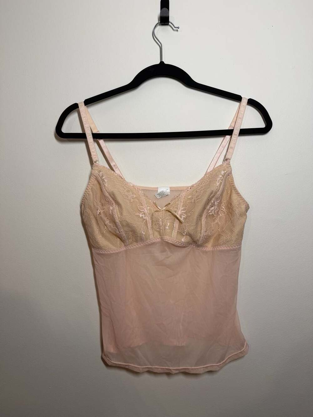Y2K Coquette Pink Lace Bustier Cami Size Medium Breezies